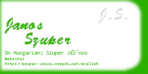 janos szuper business card